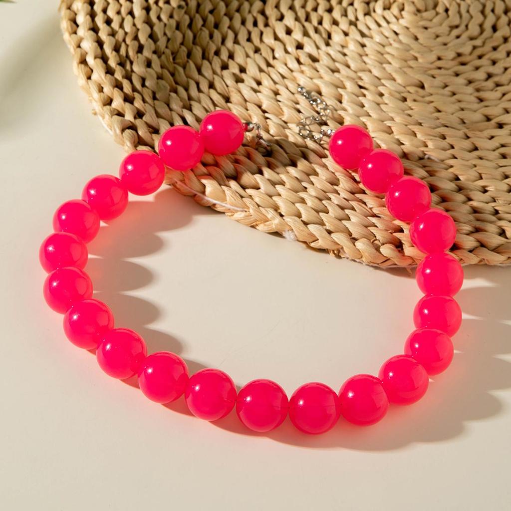 Летнее новое желейное прозрачное акриловое колье-чокер из бусин женские аксессуары небольшой свежий морской отпуск цвет допамин стиль