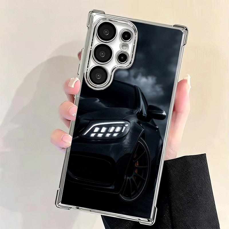 Sports Car Cool Taillight Plating Phone Case For Samsung Galaxy S24 S25 FE S26 Edge S23 Ultra S22 S21 Plus S20 Anti-Fall Airabag