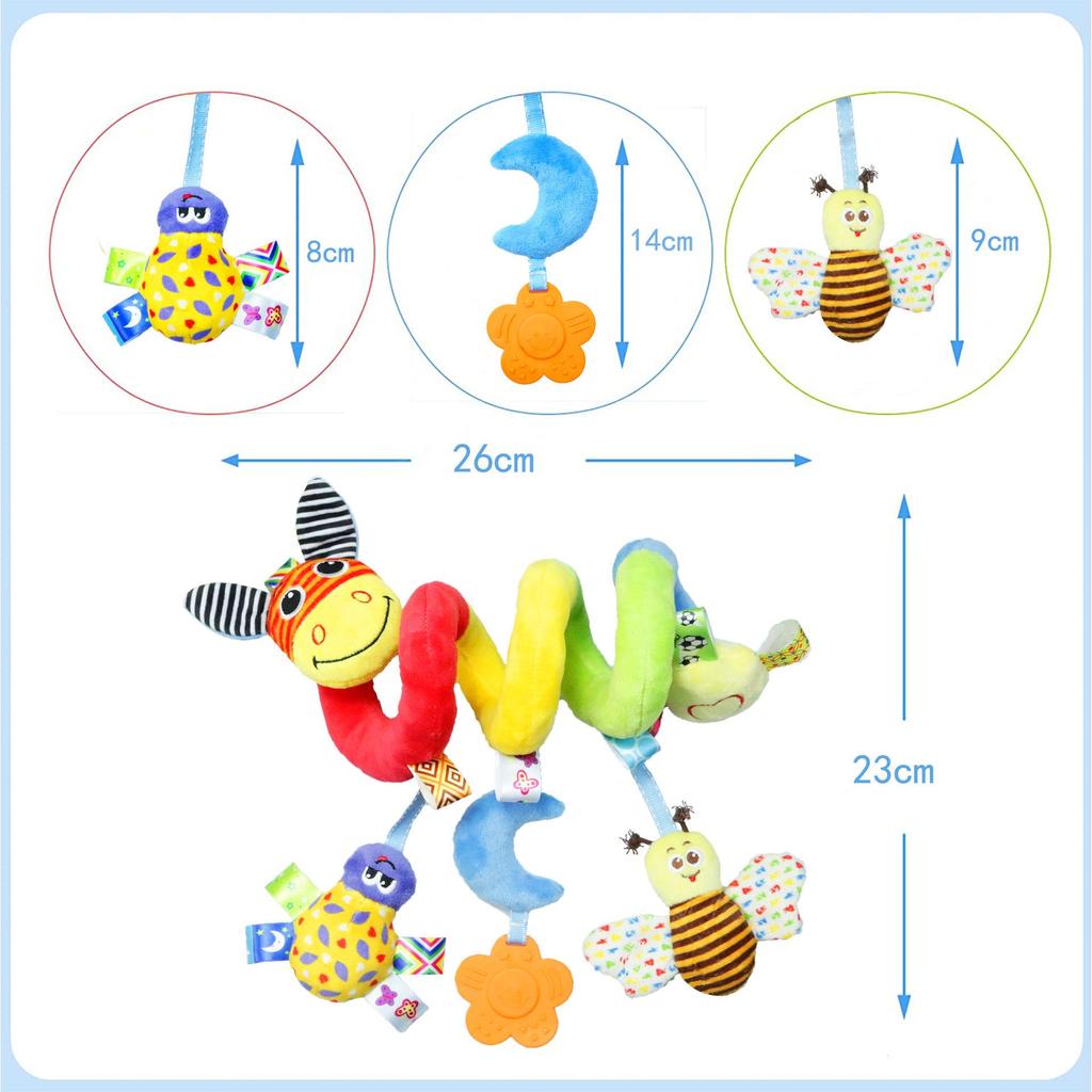 Красочный детский конверт-кокон с рисунком осла и насекомых: Подвесная игрушка с погремушкой, шуршащей бумагой и плюшевым комфортом для новорожденных