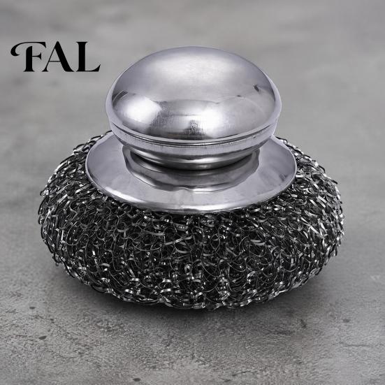 Heavy Duty Scrubber for Kitchen Stainless Steel Scrubber, with Ergonomic Handle, Portable Dishwashing Flexible Cleaning Brush, Pots Pans Grills