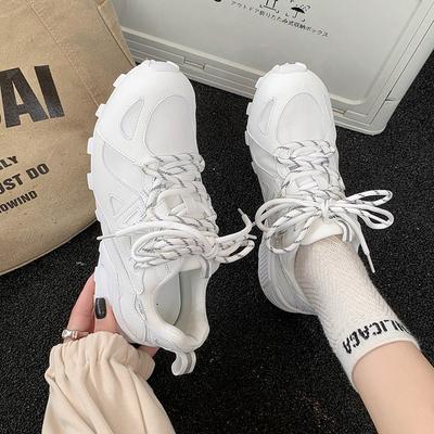 Ретро кожаные немецкие тренировочные туфли женские 2025 весна и лето новые дышащая сетка дышащие плоская подошва шнуровка повседневная обувь кроссовки для хайкинга