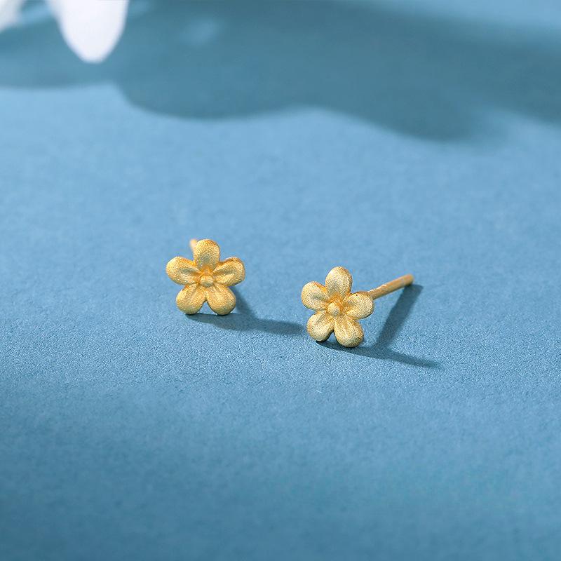 Изысканные маленькие серьги-цветы для девочек, милые мини-серьги для студентов, повседневный стиль для прокалывания ушей