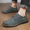 Men's Large Size Leather Loafers: Spring Low-Top Breathable Casual Shoes In British Fashion Style