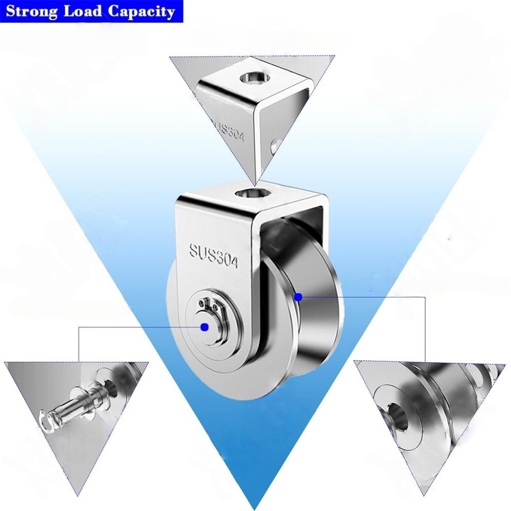 Corrosion Resistant V Sliding Gate Roller Wheel 304 Stainless Steel Pulley  Garage Doors