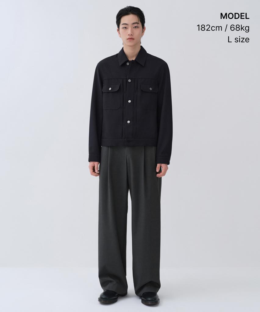 Musinsa Standard Formal Trucker Jacket [Navy]