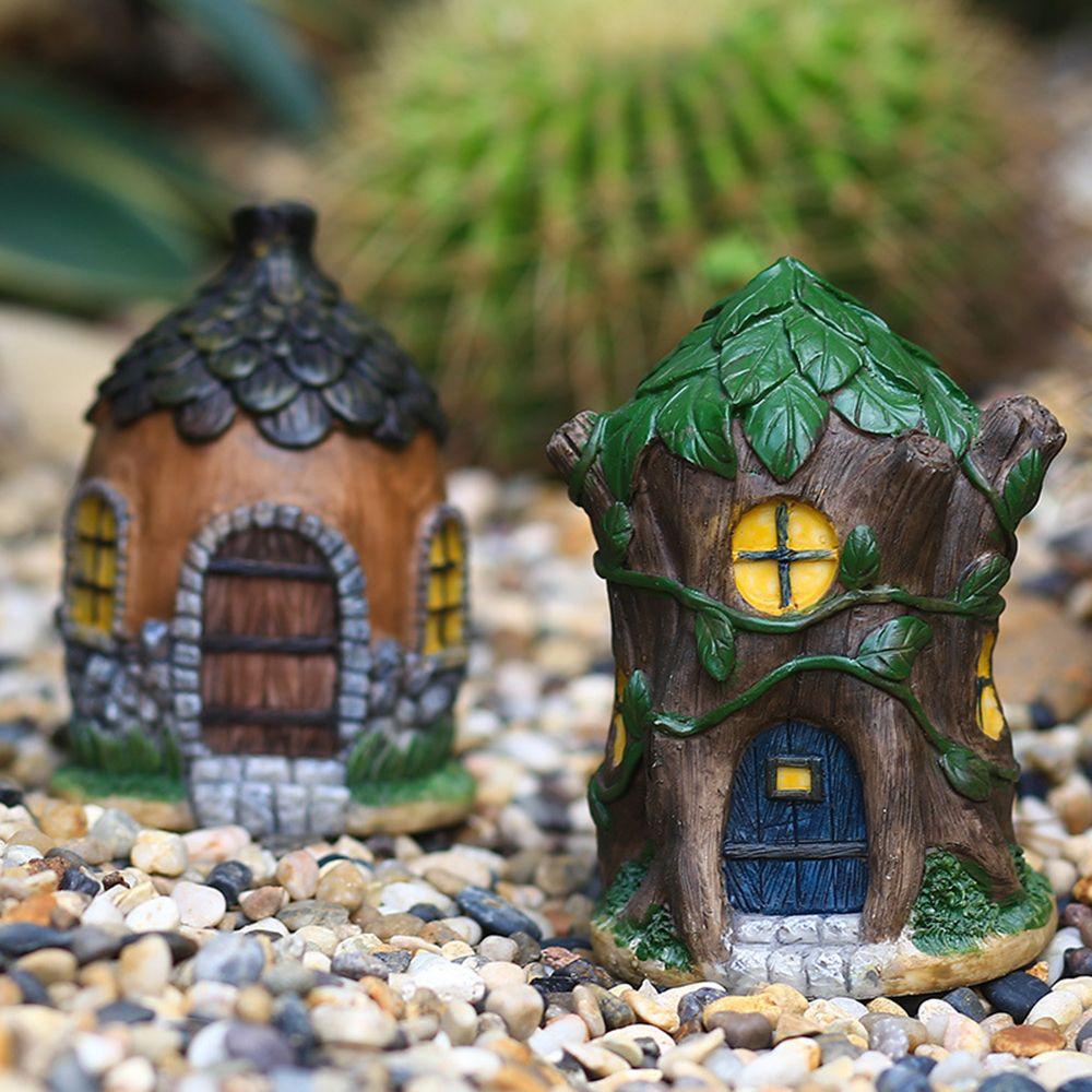 Mushroom Flower Pinecone House Resin Decoration Garden Mushroom Outdoor Mushroom Figurines