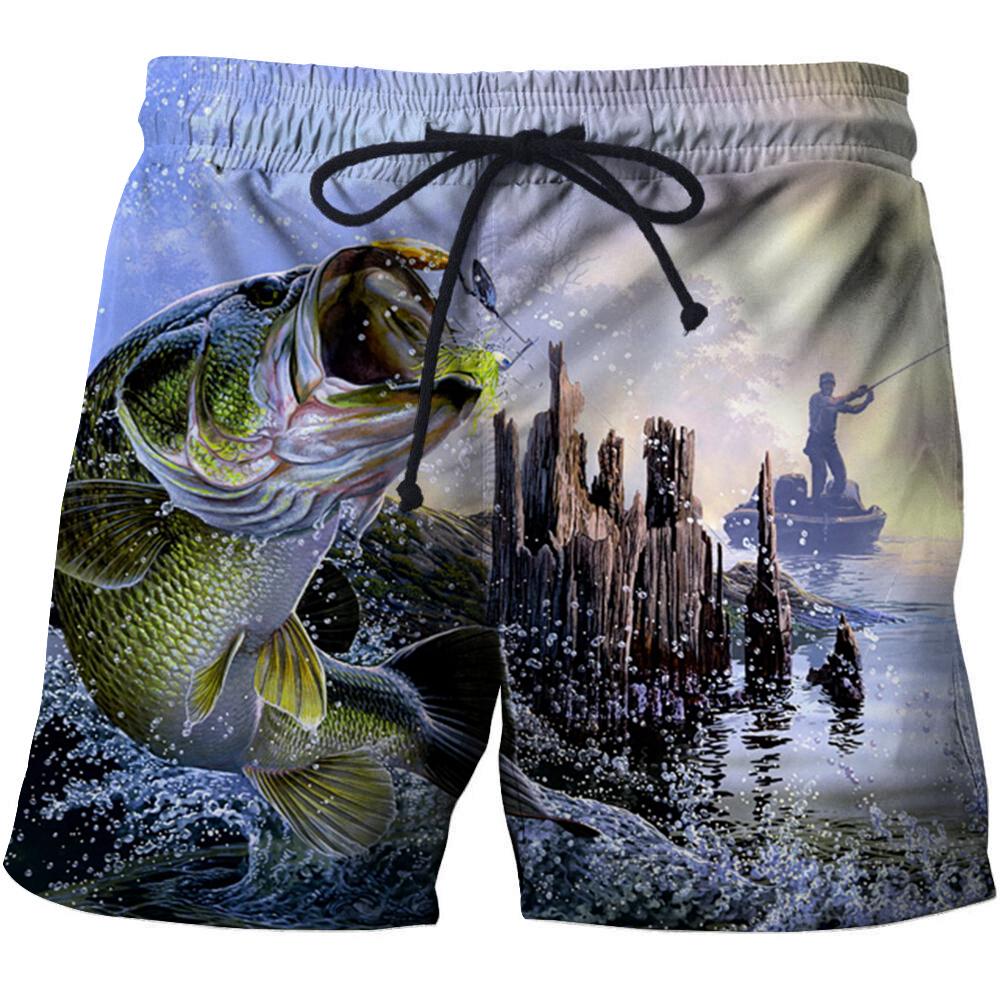 New Tropical HD 3D Swimming Trunks Shorts Mens Funny Fishing Bermuda Breathe Men's Boys Beach Pants Sport Shorts Fashion