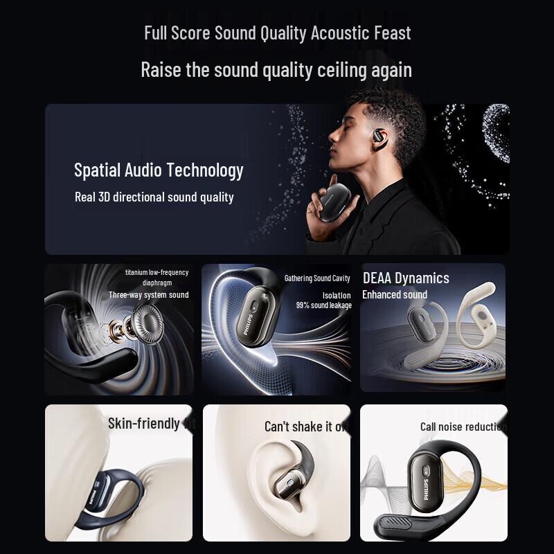 Philips TAT3759 Open-Ear Sport Bluetooth Earbuds