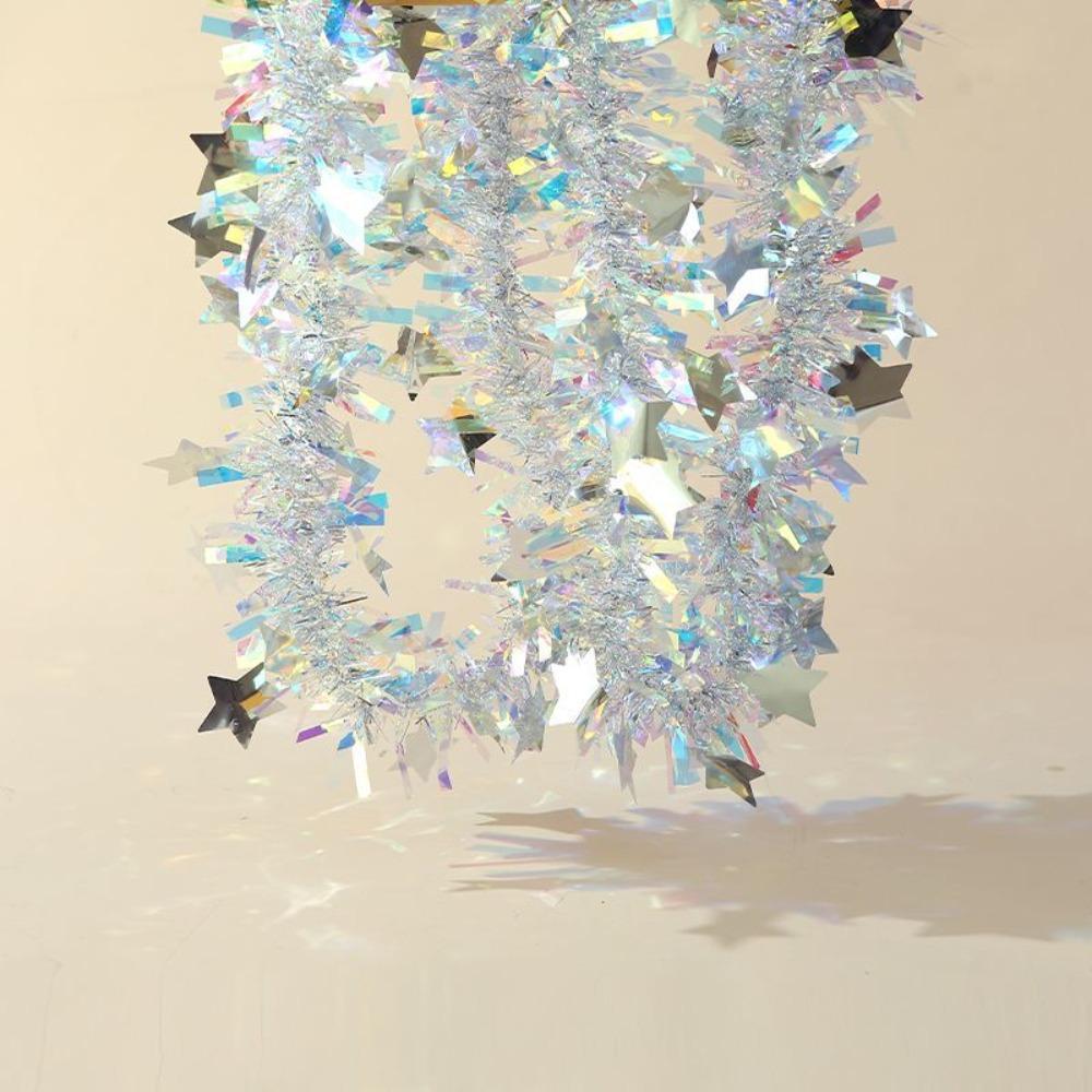 Цветные полоски Рождественская блестящая гирлянда DIY Лента для украшения рождественской елки для домашнего декора