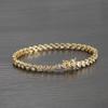Micro Pave Iced Out Heart-shaped Zircon Tennis Chain Bracelet Delicate Women Daily Wrist Chain Bling