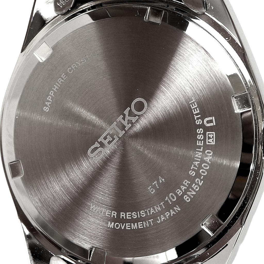 Мужские кварцевые часы SEIKO с сапфировым стеклом, водозащита 100м, простые, черные, SUR311P1