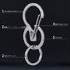 KeyUnity KS01 Карабин из нержавеющей стали серебристый с ключом, брелок для кемпинга, мужской карабин, S-образный, маленький, EDC, S-образный крюк, не выпадающий, кольцо,