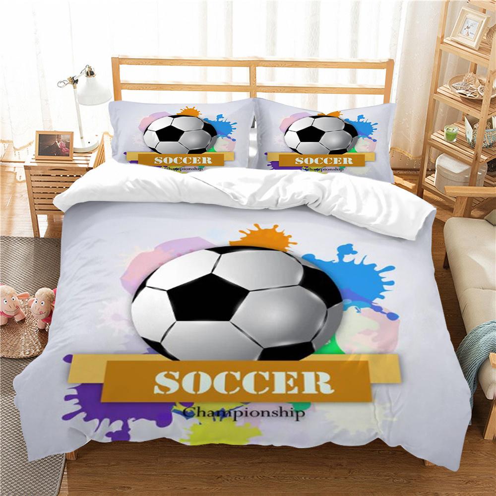 Лидер продаж, комплект пододеяльников, футбольное домашнее постельное белье, футбольная живопись, постельное белье, костюм для мальчиков, роскошные покрывала, новые модные комплекты постельного белья