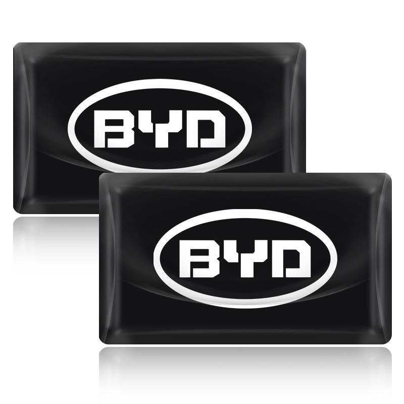 2/5/10Pcs Carbon Fiber Steering Wheel Car Emblem 3D Stickers For BYD All Model S6 S7 S8 F3 F6 F0 M6 G3 G5 G7 E6 L3 Car Styling