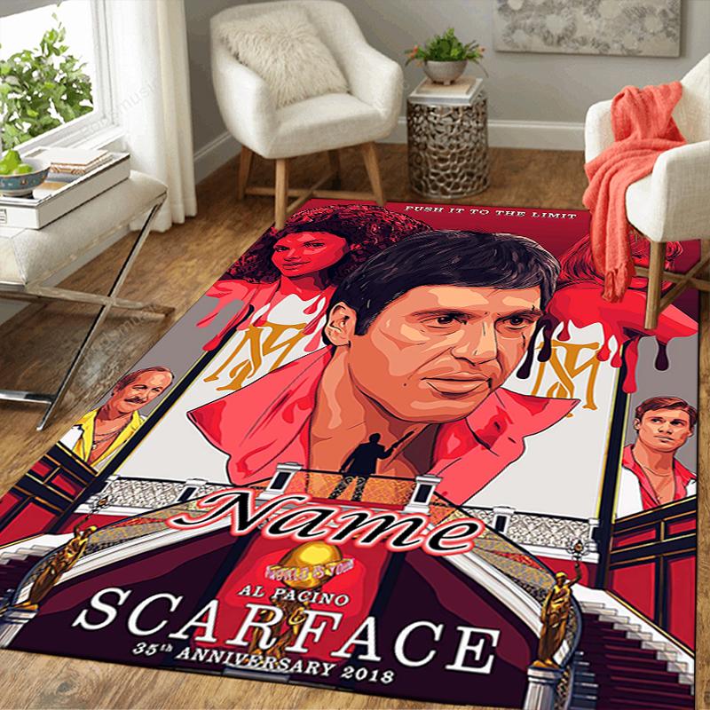 Custom 1Pc Scarface Typography Art Rug Office Carpet Indoor Outdoor Entrance Doormat Nonslip Soft And Comfortable Living Room D2915320