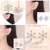 Silver Snowflake Stud Earrings Womens Girls Jewellery Xmas Gift Jewelry Elegant