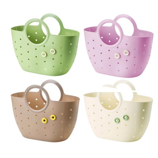 Ручная корзина Портативная сумка-органайзер для душа в ванной комнате с ручками Полая корзина для хранения Сумка для дома Спальни Общежития