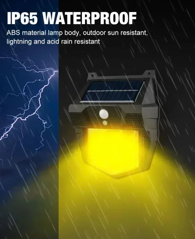 Уличный солнечный вольфрамовый настенный светильник с датчиком движения IP65 водонепроницаемый светодиодный безопасный светильник для патио, веранды, сарая, гаража