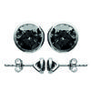 [M1083] - Silver Black 'Unique' Silver Earrings (rhodium-plated) - 5 Mm