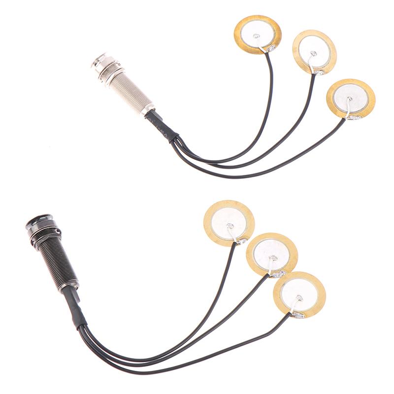 Пьезоконтактный микрофон 3 звукоснимателя с разъемом для концевой кнопки для калимбы