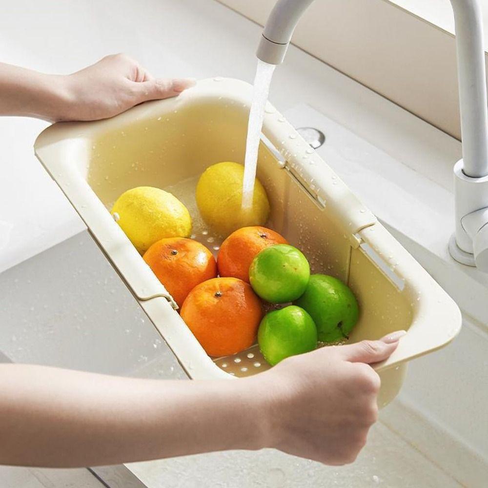 Регулируемая раковина для мытья овощей без BPA, подставка-сушилка для раковины, корзина для мытья, корзина для слива, мытье фруктов