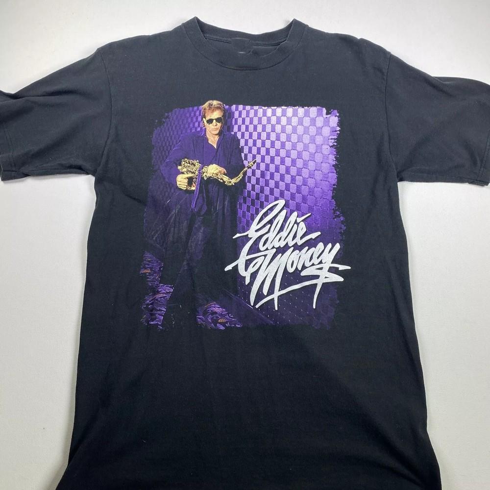 Vtg 90s Eddie Money Black Concert Rock Tour T-Shirt Unisex T-Shirt
