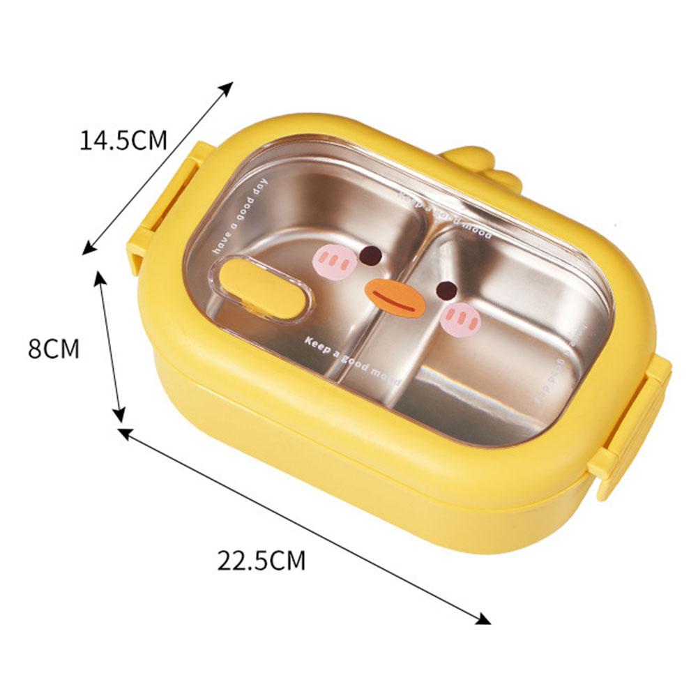 Cute Duck Stainless Steel Lunch Container 2 Compartments Leak Proof Design Perfect for Children's Meals Anywhere