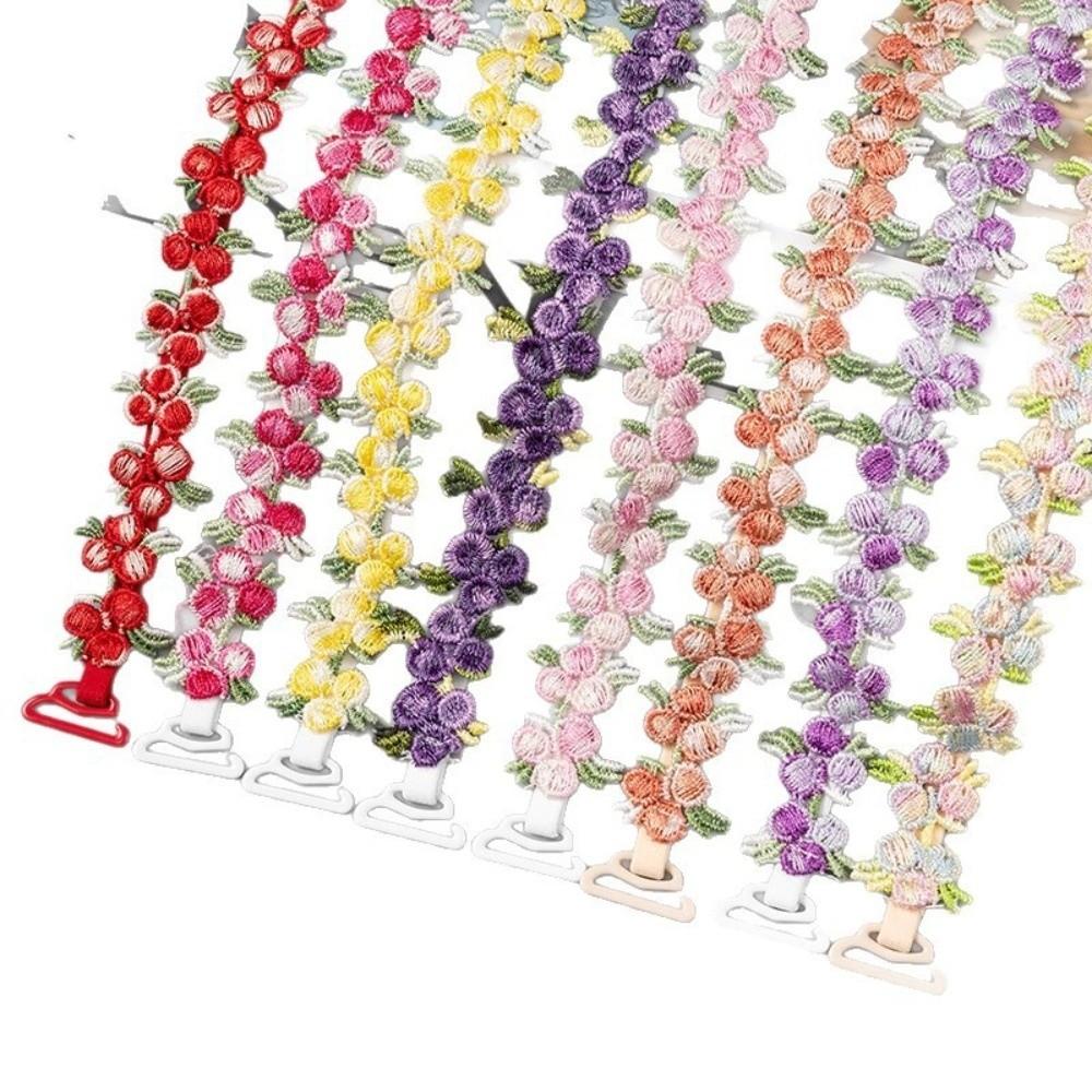 Anti-slip Floral Bra Straps Elastic Lingerie Strap Belt Soft Shoulder Straps Wedding Party Dress
