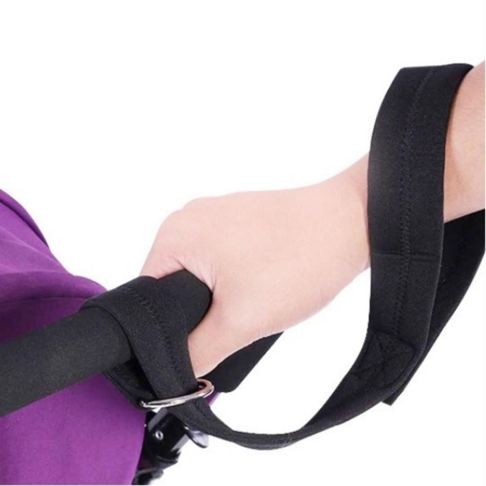 Black Baby Stroller Straps with Soft Padded Handle Anti Slip Wristband Security-Accessory