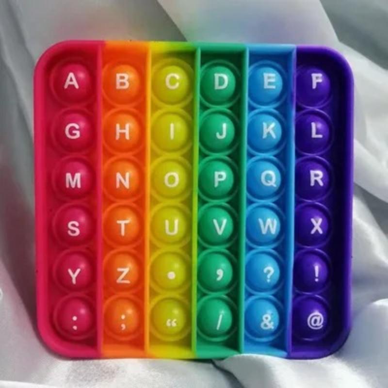Радужные Поп-пузыри Игрушки-антистресс Квадратные Игрушки для снятия напряжения Сенсорные Сжимаемые Игрушки Для Детей Взрослых Снятие Стресса Особые Потребности