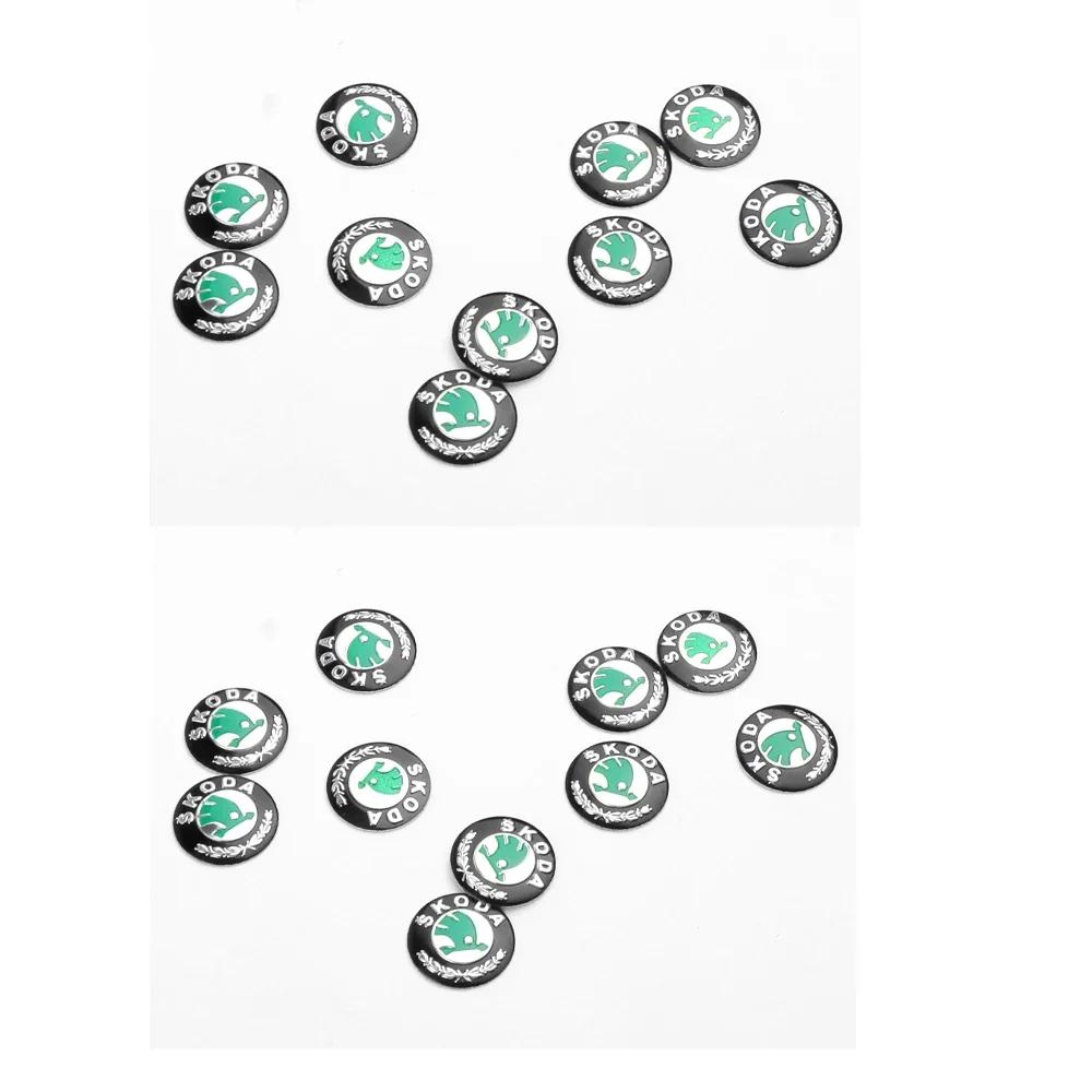 2025 New 10/20Pcs 14mm Car Key Emblem Stickers Auto Control Key Logo Decal For Skoda Octavia Rapid Fabia Yeti Superb A5 A7 VRS V