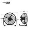 Mini USB Table Fan PC Silent Cooling 360° Pivoting Black