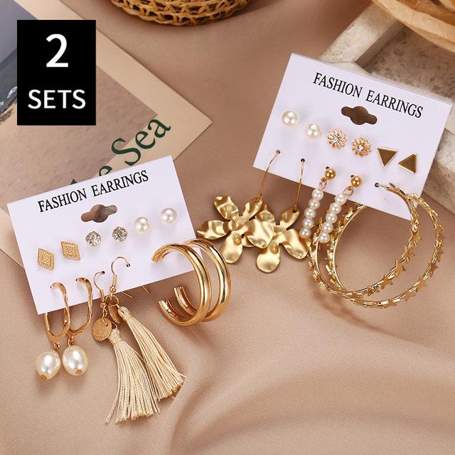 Small Simulation Pearl Earrings Set Women Korean Fashion Color Bead Stud Earring Jewelry