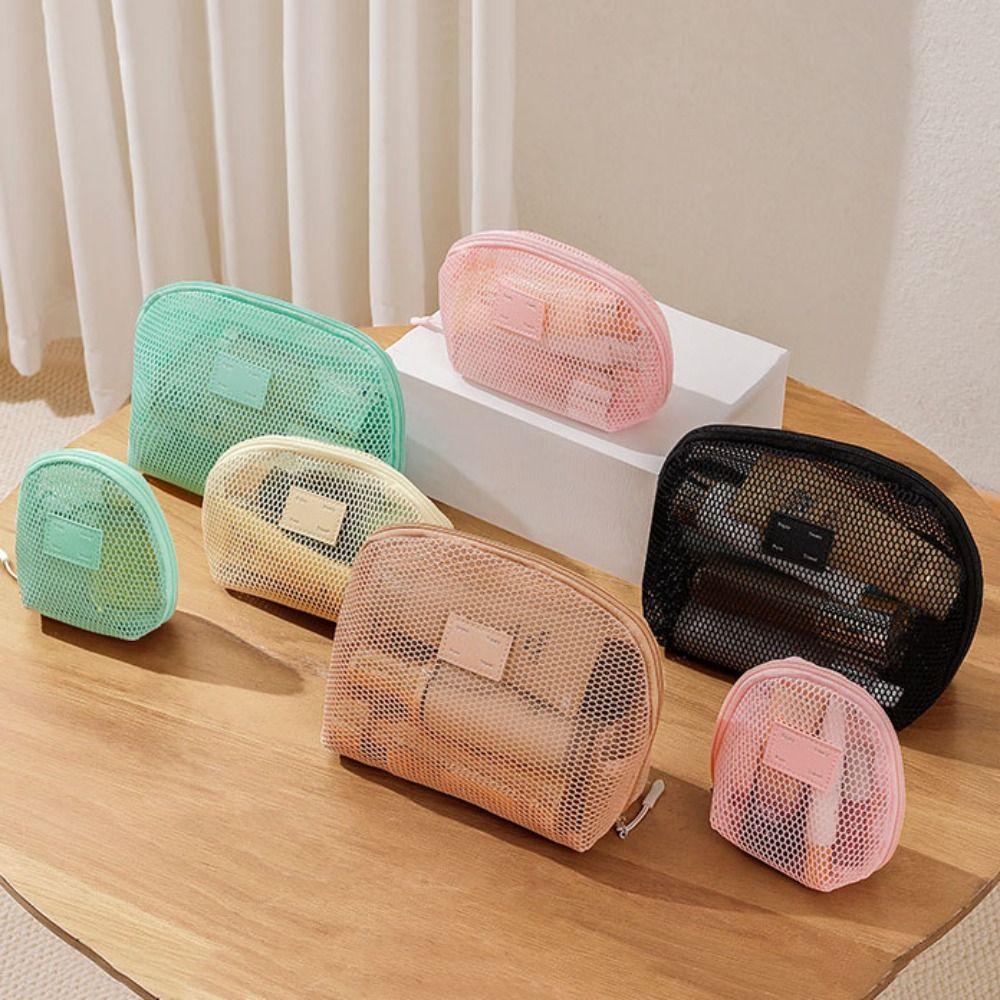 Nylon Cosmetic Bag Hand-held Storage Pouch Casual Toiletry Wash Bags  Women