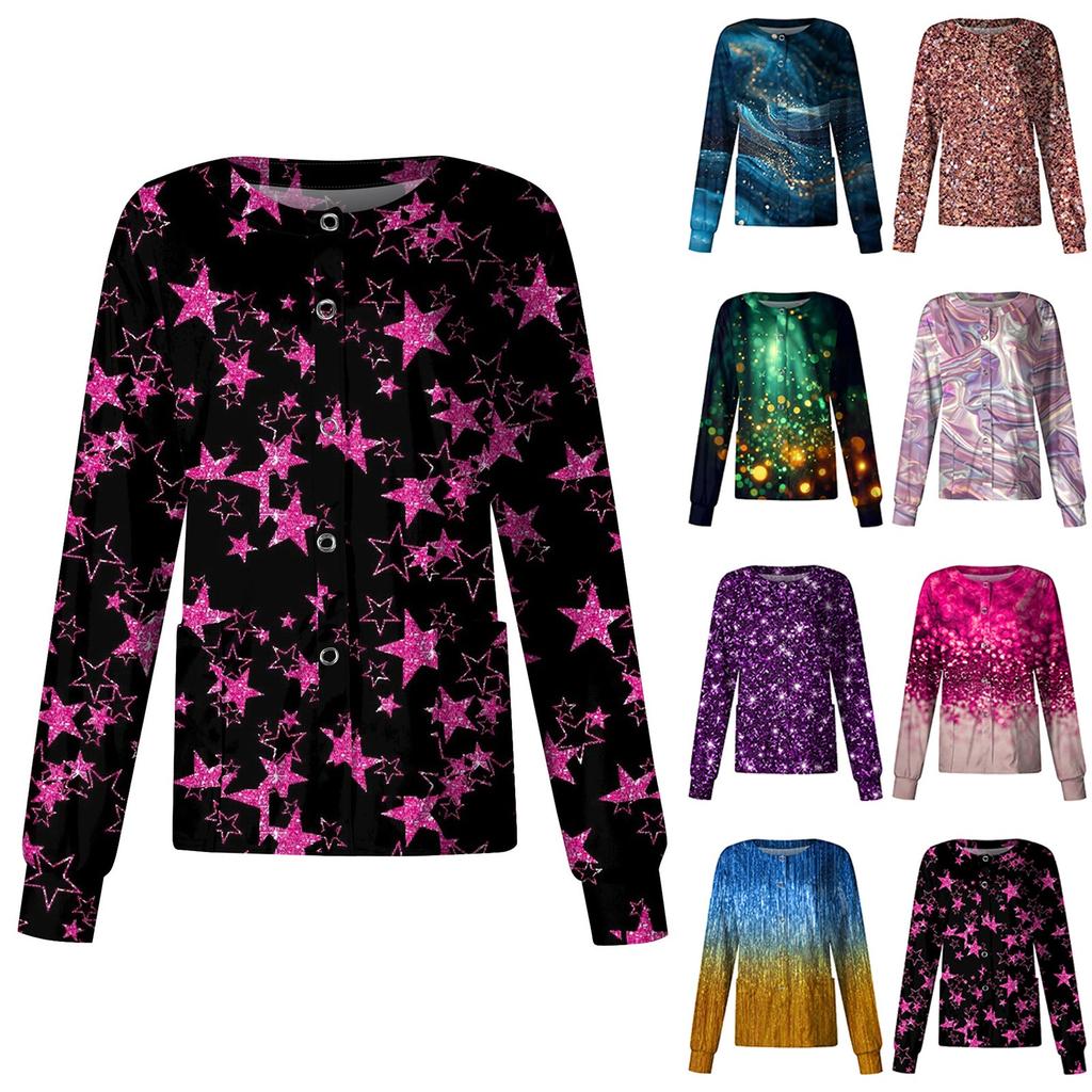 Женский рабочий однобортный защитный комбинезон с длинным рукавом и напечатанным карманом, воротником-стойкой, кардиган, куртка, топ