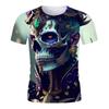 Q Edition Cute Skull Summer Men T Shirts Lightweight Breathable Casual Kids Round Neck Sleeve Short Streetwear Oversized Tops