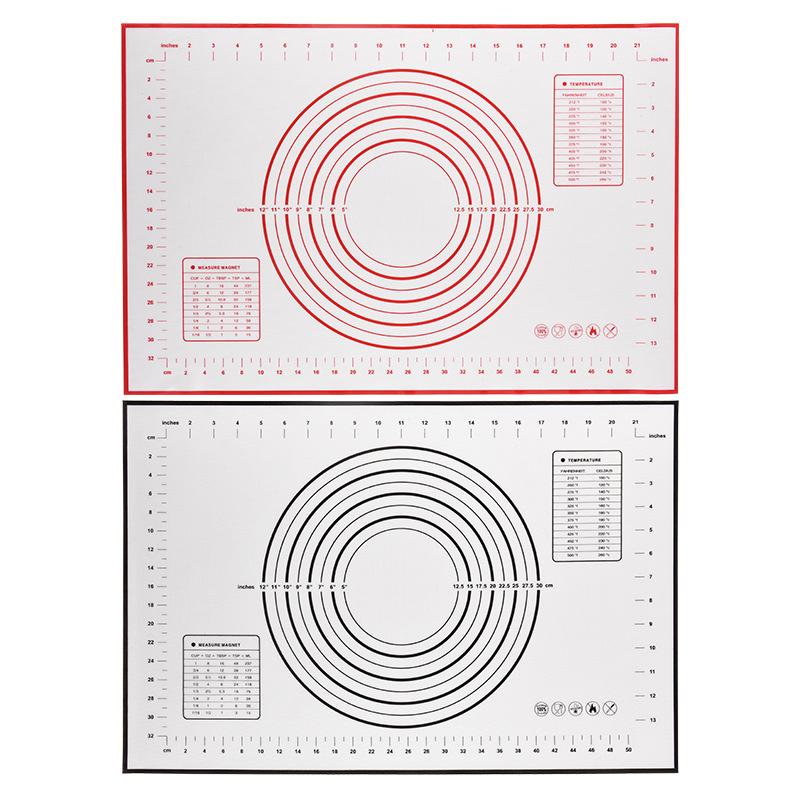 Силиконовый коврик для выпечки, большой коврик для выпечки, антипригарный коврик для замешивания и раскатывания теста, формочки для выпечки с мерками, формы для выпечки