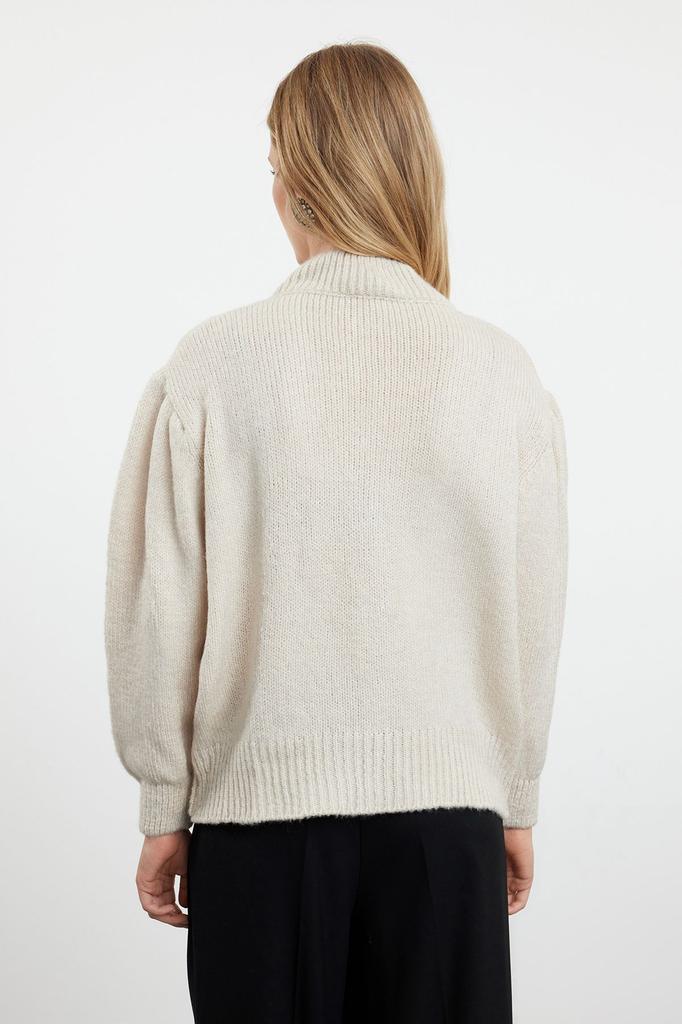 Women's Elegance Style Cardigan Stone Soft Textured Jewel Buttoned Jacket Look Knitwear Cardigan