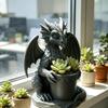 3D-печать горшок для цветов в виде дракона горшок для суккулентов зеленое растение горшок для цветов фэнтези летающий дракон держит горшок настольное хранение декоративный держатель для ручек