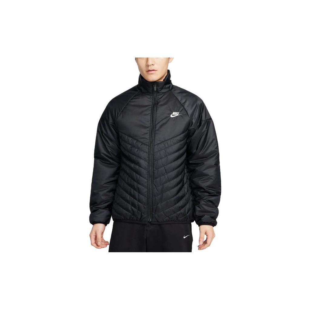 Nike Solid Color Stand Collar Zipper Fitted Long Sleeve Jacket Men Jacket Black FB8196-010