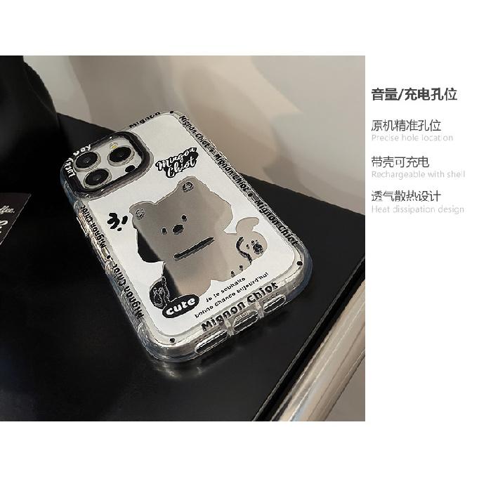 Sweet and Cool Puppy Mirror Case for 16ProMax Apple 15 Phone Case iPhone17 Cartoon 1211 with Hand Strap
