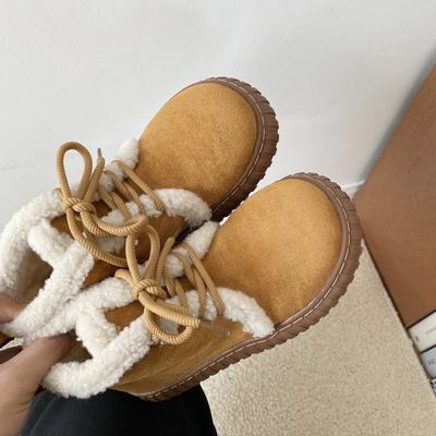 Интернет-знаменитость зимние сапоги женская обувь осень и зима новые популярные зимние бархатные женские сапоги японские ретро платформа хлеб хлопковые туфли