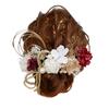 Dried and Preserved Flower Hair Ornament with Gold Leaf and Rope for and [Bria] (red) Coming-of-age Ceremonies, Graduations, Weddings, Shichi-Go-San.