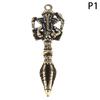 1Pc Cross Vajra Brass Car Key Chain Pendant Buddhism Dharma Lanyard Bodhi Beads Motorcycle Keychain Rope Pendant