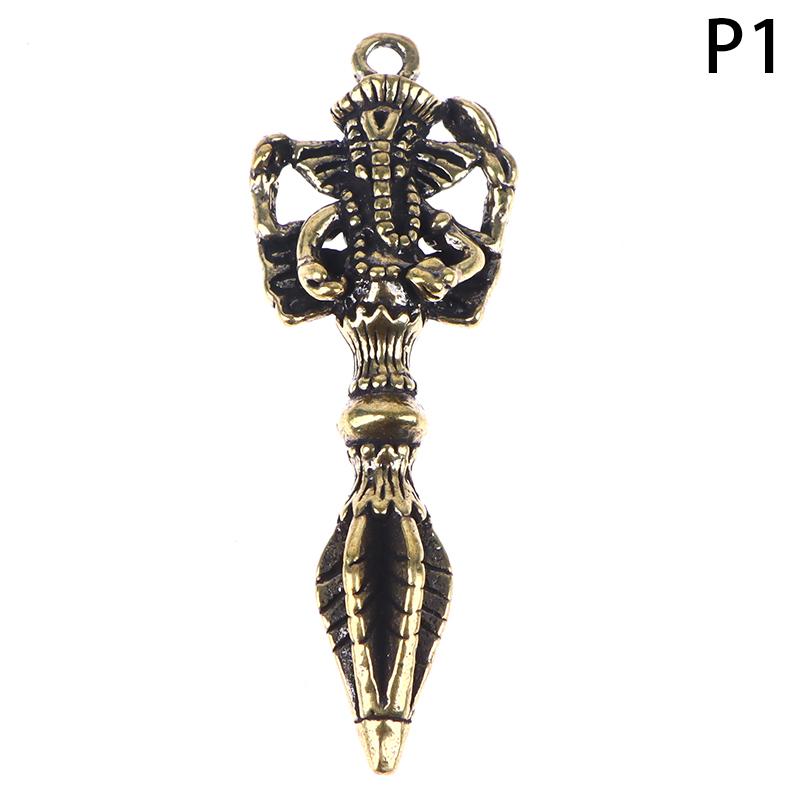 1Pc Cross Vajra Brass Car Key Chain Pendant Buddhism Dharma Lanyard Bodhi Beads Motorcycle Keychain Rope Pendant