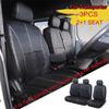 Cool Black Leather 2+1 Car Seat Covers Custom Tailored Heavy Duty Waterproof Van Seat Cover