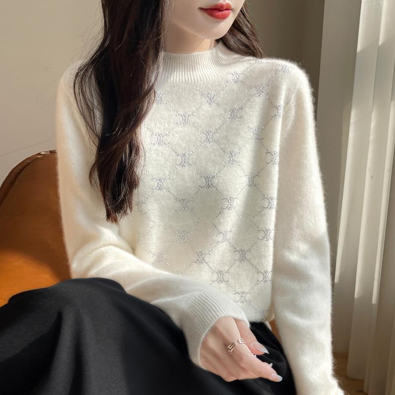 Женский кашемировый свитер Qinghe Cashmere 30% кашемир 70% шерсть Осень и Зима Пуловер Теплый и Модный