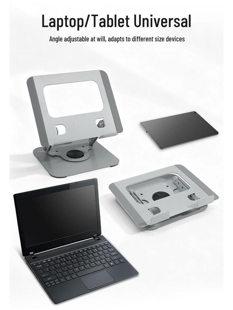 Adjustable 360° Rotation Metal Laptop & Tablet Stand with Heat Dissipation