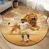 Algeria National Football Team Round Area Rug,Carpet Rug for Living Room Bedroom Sofa Playroom Decor,Non-slip Floor Mat