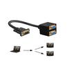 HERFAIR - VGA Splitter Cable, 15-pin SVGA Male To Dual Female Y, (length : 25 Cm)